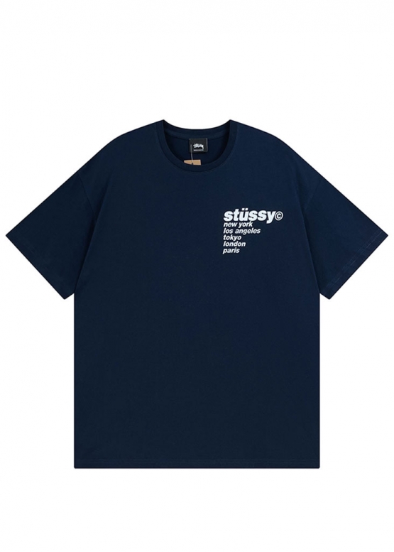 Синя футболка Stüssy Strawberry Tee Color Blue Unisex