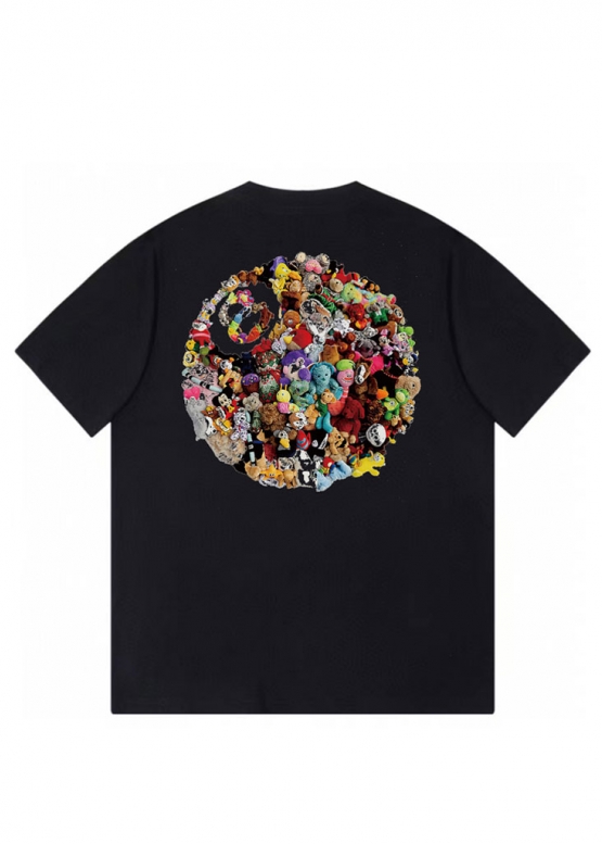 Чорна футболка Stüssy Plush Tee Color Black Unisex