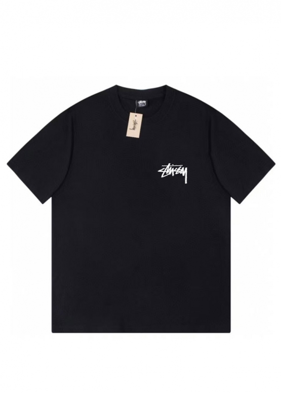 Чорна футболка Stüssy Plush Tee Color Black Unisex