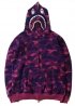 Фіолетовий худі Bape Shark Purple Camo Full Zip Hoodie Unisex - HA1119