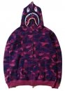 Фиолетовый худи Bape Aape by A BATHING APE Shark Color Purple Camo Full Zip Hoodie Unisex