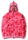 Bape Aape by A BATHING APE Shark Color Pink Camo Full Zip Hoodie Unisex