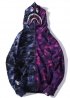 Синьо-фіолетовий худі Bape Shark Purple Blue Half Camo Full Zip Hoodie Unisex - HA1127