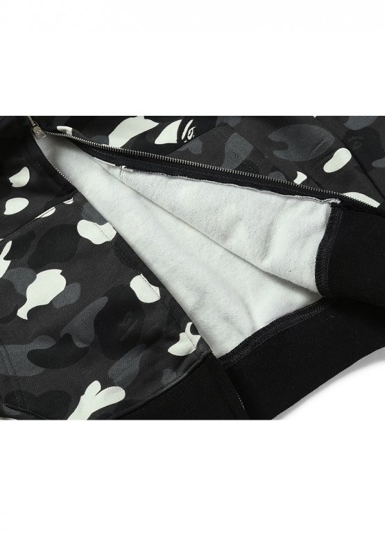 Чорний худі Bape Aape by A BATHING APE Shark Color White City Camo Full Zip Hoodie Unisex