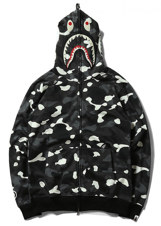 Bape Aape by A BATHING APE Shark Color White City Camo Full Zip Hoodie Unisex