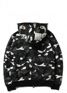 Bape Shark White City Camo Full Zip Hoodie Unisex - HA1129