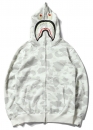 Белый худи Bape Aape by A BATHING APE Shark Color White Camo Full Zip Hoodie Unisex