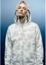 Белый худи Bape Aape by A BATHING APE Shark Color White Camo Full Zip Hoodie Unisex