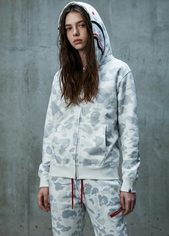 Buy Bape Aape by A BATHING APE Shark Color White Camo Full Zip