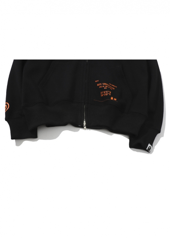 Чорний худі Bape Aape by A BATHING APE Shark Color Black Full Zip Hoodie Unisex
