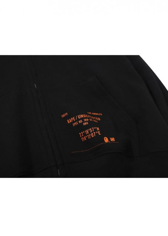 Bape Aape by A BATHING APE Shark Color Black Full Zip Hoodie Unisex