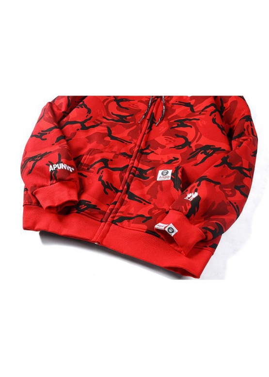 Bape Aape by A BATHING APE Color Red Camo Hoodie Unisex