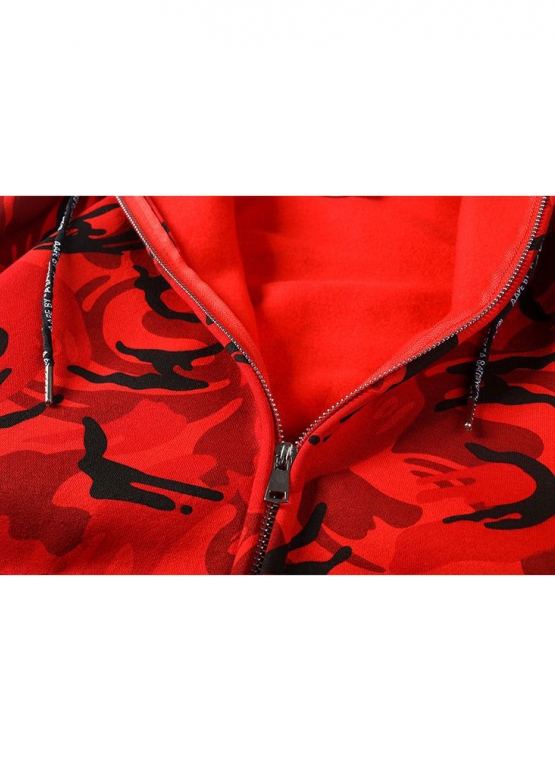 Bape Aape by A BATHING APE Color Red Camo Hoodie Unisex