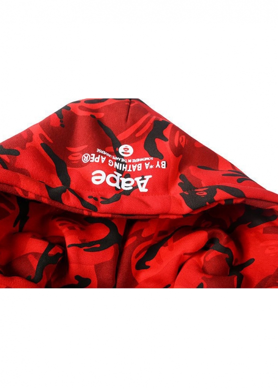 Bape Aape by A BATHING APE Color Red Camo Hoodie Unisex