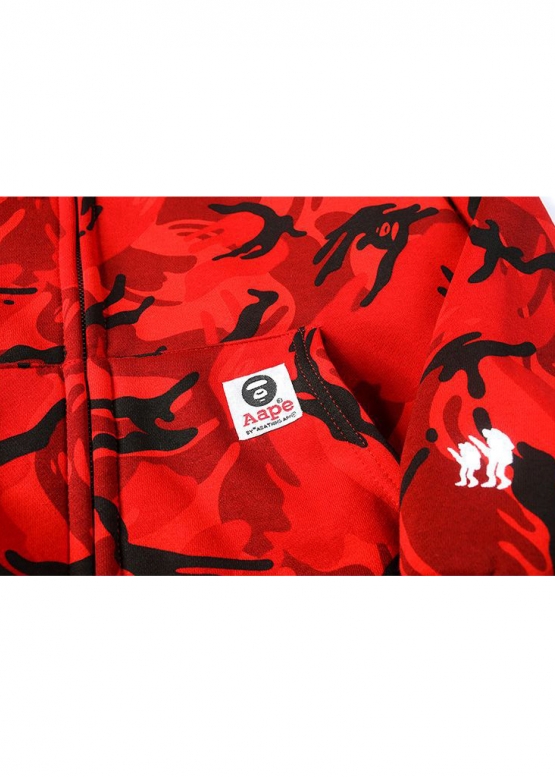 Bape Aape by A BATHING APE Color Red Camo Hoodie Unisex