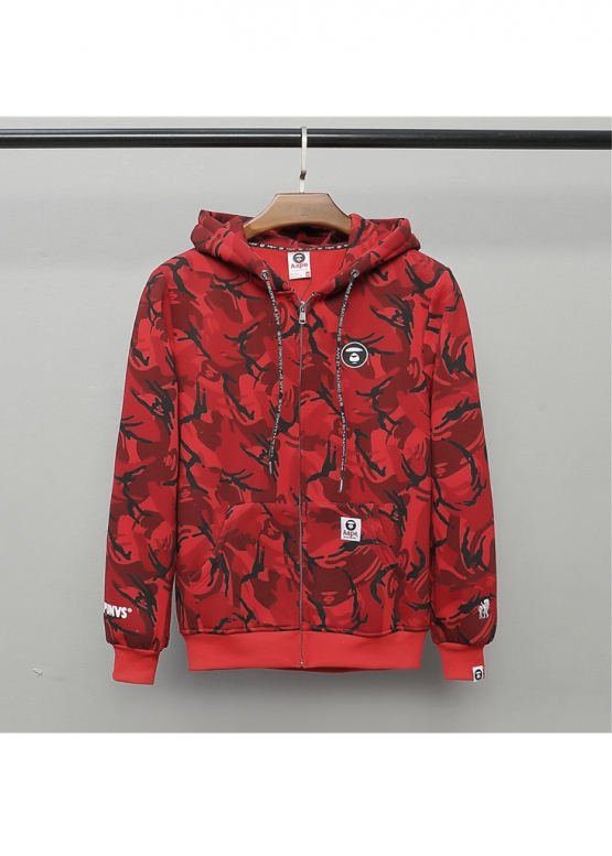 Bape Aape by A BATHING APE Color Red Camo Hoodie Unisex