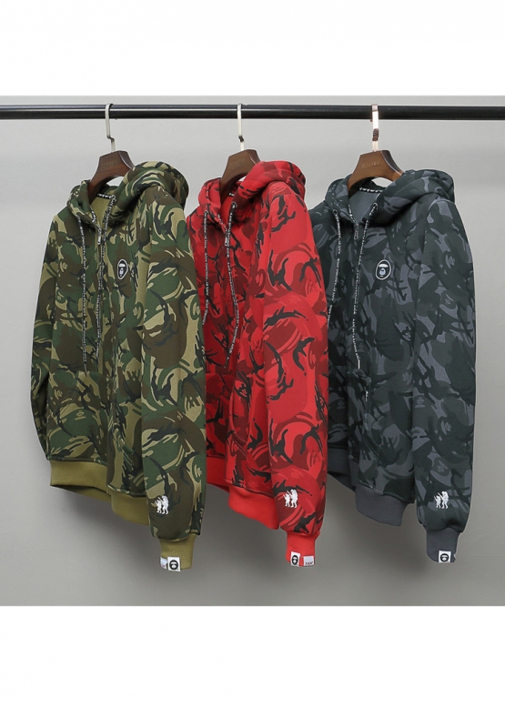 Bape Aape by A BATHING APE Color Red Camo Hoodie Unisex