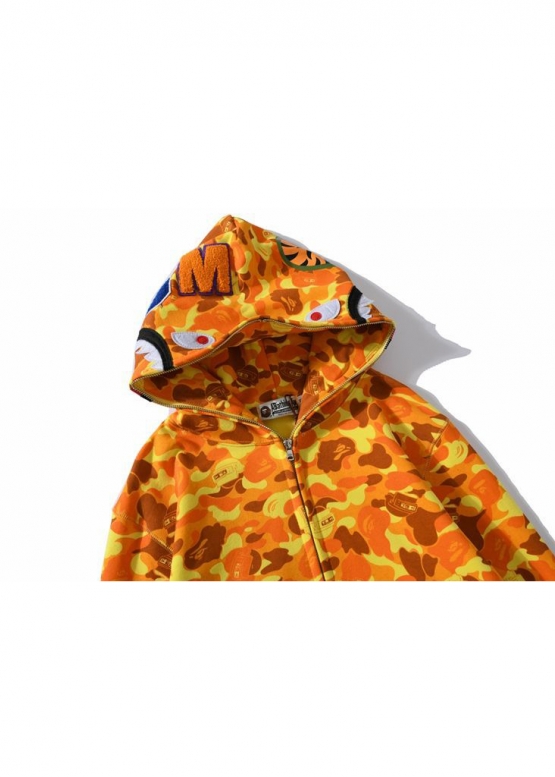 Жовтий худі Bape Aape by A BATHING APE x PUBG Shark Color Yellow Camo Full Zip Hoodie Unisex