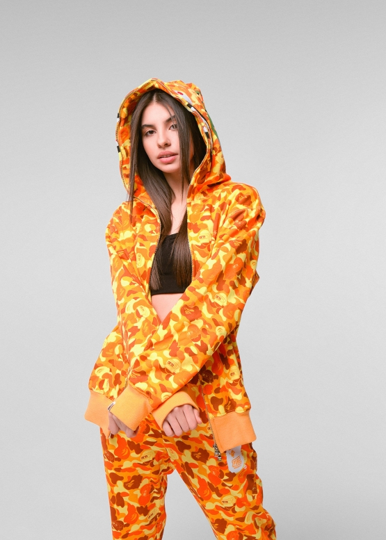 Жовтий худі Bape Aape by A BATHING APE x PUBG Shark Color Yellow Camo Full Zip Hoodie Unisex