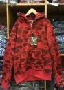 Bape Aape by A BATHING APE Shark Color Red Camo Full Zip Hoodie Unisex