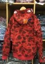 Bape Aape by A BATHING APE Shark Color Red Camo Full Zip Hoodie Unisex