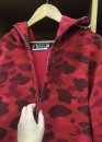 Bape Aape by A BATHING APE Shark Color Red Camo Full Zip Hoodie Unisex