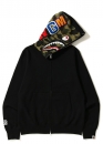 Чорний худі Bape Aape by A BATHING APE Shark Color Green Camo Full Zip Hoodie Unisex