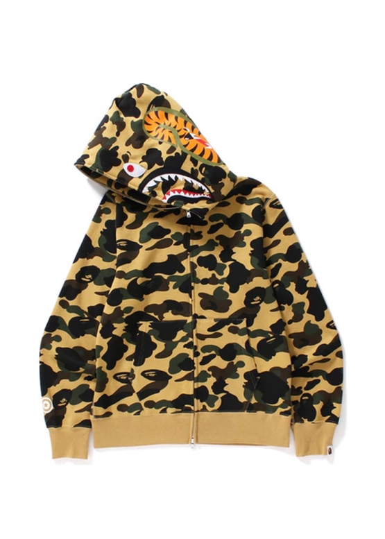 Bape 1st Camo Shark Full Zip Hoodie Yellow 