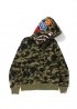 Зелений худі Bape 1st Camo Shark Full Zip Hoodie Green - HA1139