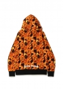 Bape Flame Wide Full Zip Hoodie Orange 