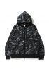 Чёрный худи Bape Relaxed Space Camo Full Zip Hoodie Black - HA1141