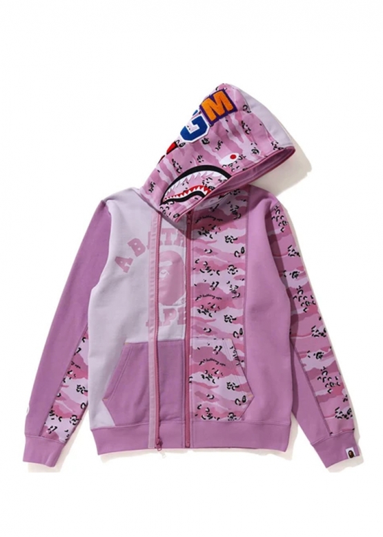 Купити бежевий худі Bape Desert Camo Panel Shark Full Zip Hoodie Ladies у Києві з доставкою по Україні