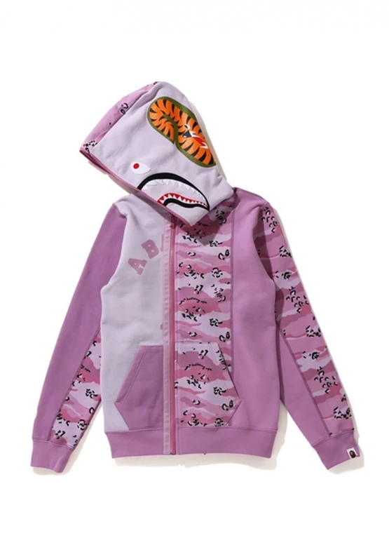 Купити бежевий худі Bape Desert Camo Panel Shark Full Zip Hoodie Ladies у Києві з доставкою по Україні