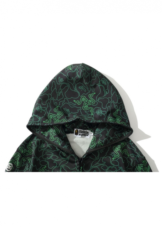 Bape Aape by A BATHING APE x Razer Neon Camo Full Zip Hoodie Unisex