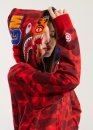 Bape Aape by A BATHING APE Tiger Color Red Camo Full Zip Hoodie Unisex