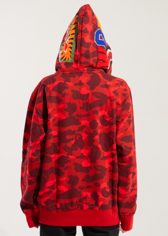 Bape Aape by A BATHING APE Tiger Color Red Camo Full Zip Hoodie Unisex