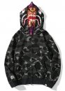 Bape Aape by A BATHING APE Tiger Shark Wide Full Zip Color Black Camo Hoodie Unisex