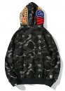 Bape Aape by A BATHING APE Tiger Shark Wide Full Zip Color Black Camo Hoodie Unisex