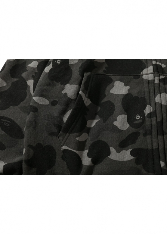 Bape Aape by A BATHING APE Tiger Shark Wide Full Zip Color Black Camo Hoodie Unisex