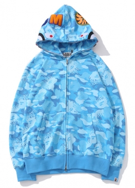 Блакитний худі Bape Shark Big ABC Blue Camo Full Zip Hoodie Unisex - HA1147