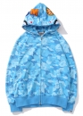 Блакитний худі Bape Aape by A BATHING APE Shark Big ABC Blue Camo Full Zip Hoodie Unisex