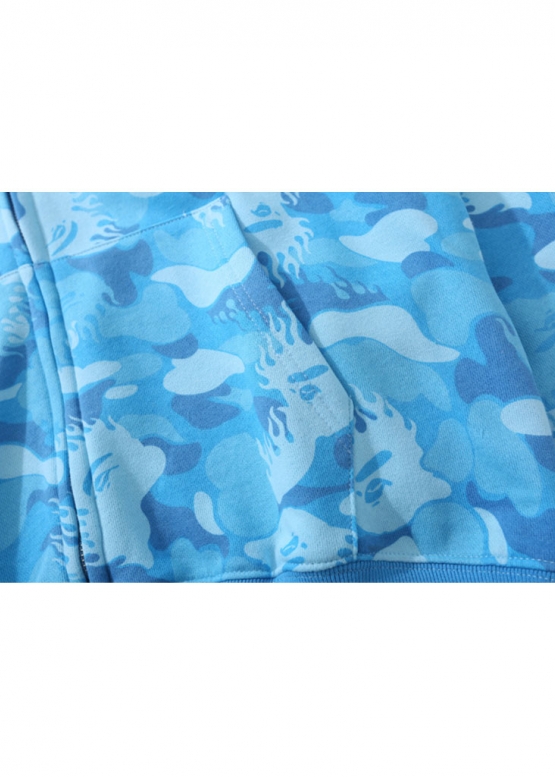 Блакитний худі Bape Aape by A BATHING APE Shark Big ABC Blue Camo Full Zip Hoodie Unisex
