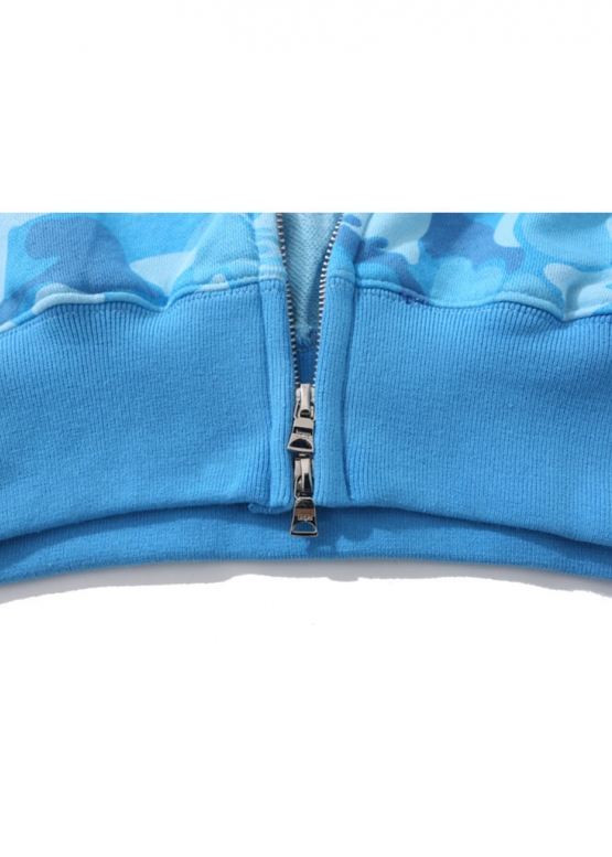 Блакитний худі Bape Aape by A BATHING APE Shark Big ABC Blue Camo Full Zip Hoodie Unisex