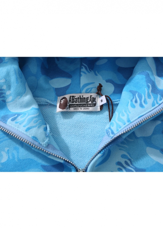 Блакитний худі Bape Aape by A BATHING APE Shark Big ABC Blue Camo Full Zip Hoodie Unisex