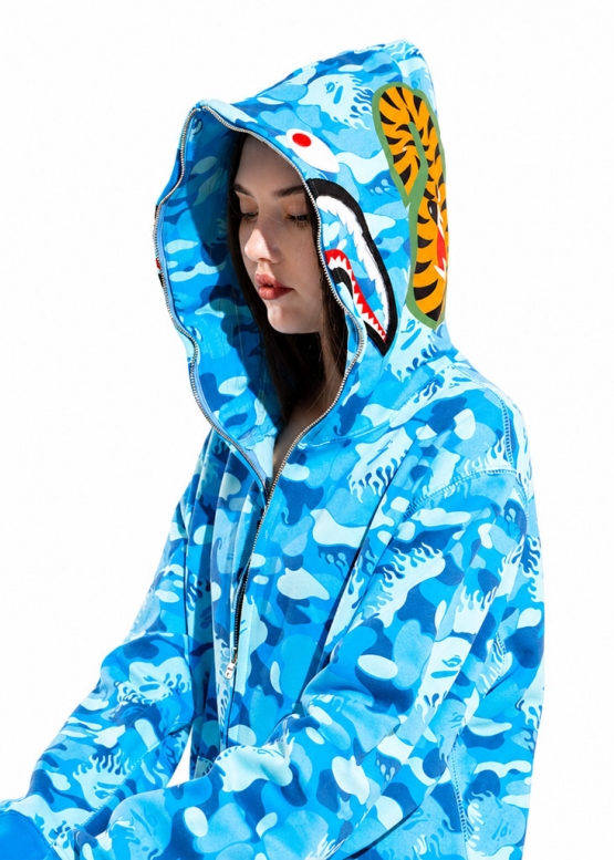 Купить голубой худи Bape Aape by A BATHING APE Shark Big ABC Blue
