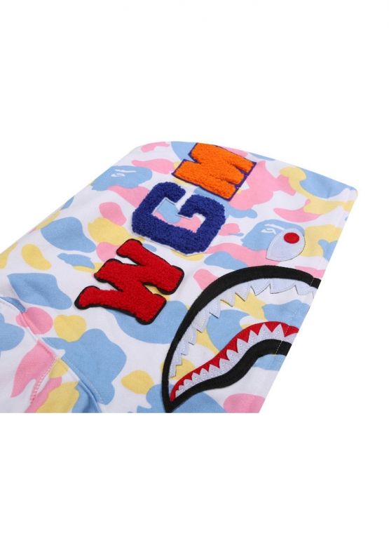 Bape Aape by A BATHING APE New Multi Camo Shark Relaxed Full Zip Hoodie Unisex