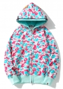 Бирюзово-розовый худи Bape Aape by A BATHING APE Miami Shark Blue Pink Camo Full Zip Hoodie Unisex