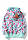 Бирюзово-розовый худи Bape Aape by A BATHING APE Miami Shark Blue Pink Camo Full Zip Hoodie Unisex
