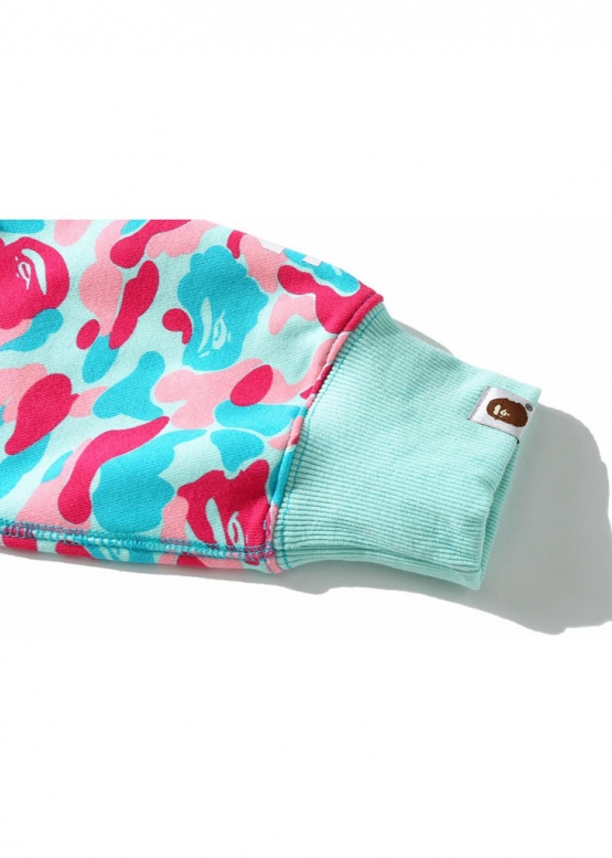 Бирюзово-розовый худи Bape Aape by A BATHING APE Miami Shark Blue Pink Camo Full Zip Hoodie Unisex