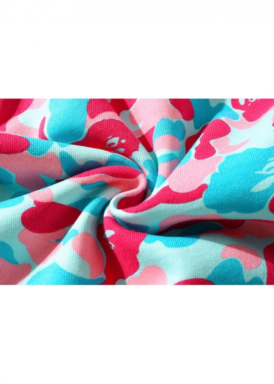 Bape Aape by A BATHING APE Miami Shark Blue Pink Camo Full Zip Hoodie Unisex